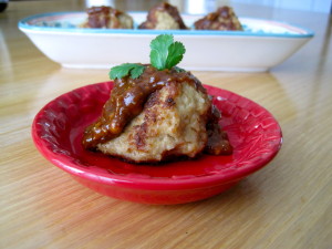 Asian Meatball with Spicy Peanut Butter Spread